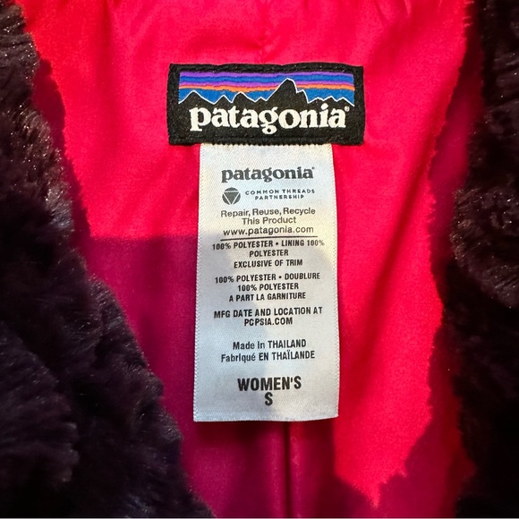 Patagonia Pelage Fleece Faux Fur Asymmetrical Vest Deep Purple Small - Picture 4 of 8